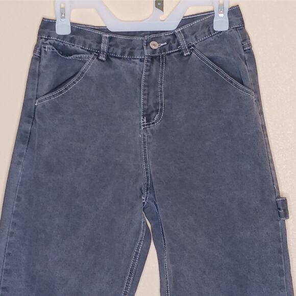 Unbranded Mens Jeans Gray Size 26x29 Painter Carpenter Bootcut Straight Denim - Picture 3 of 8